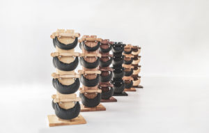 Swing poids de musculation design en bois et cuir