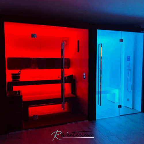 combiné sauna hammam espace wellness sur mesure